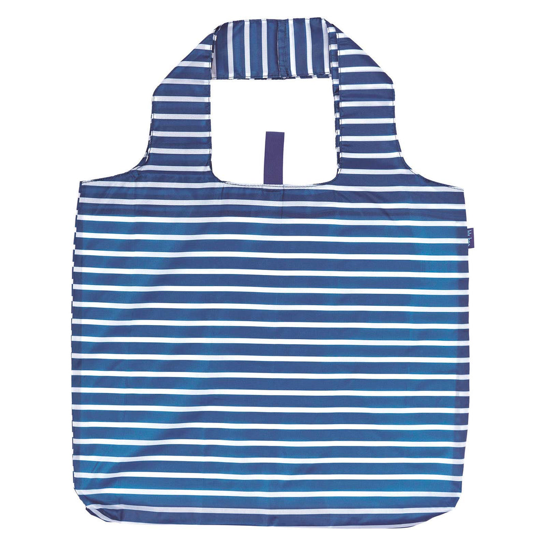 Navy Stripe Reusable Shopper Tote - Merry Piglets