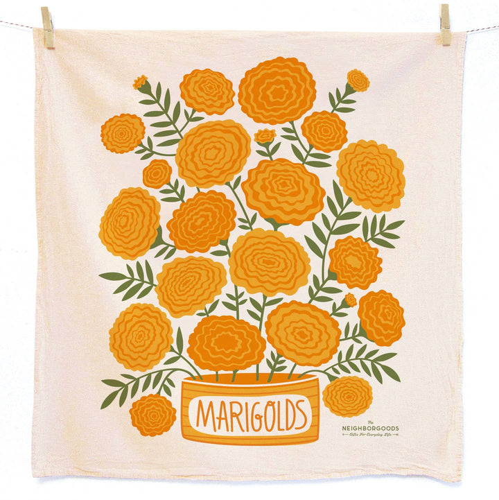 Marigolds Dish Towel - Merry Piglets