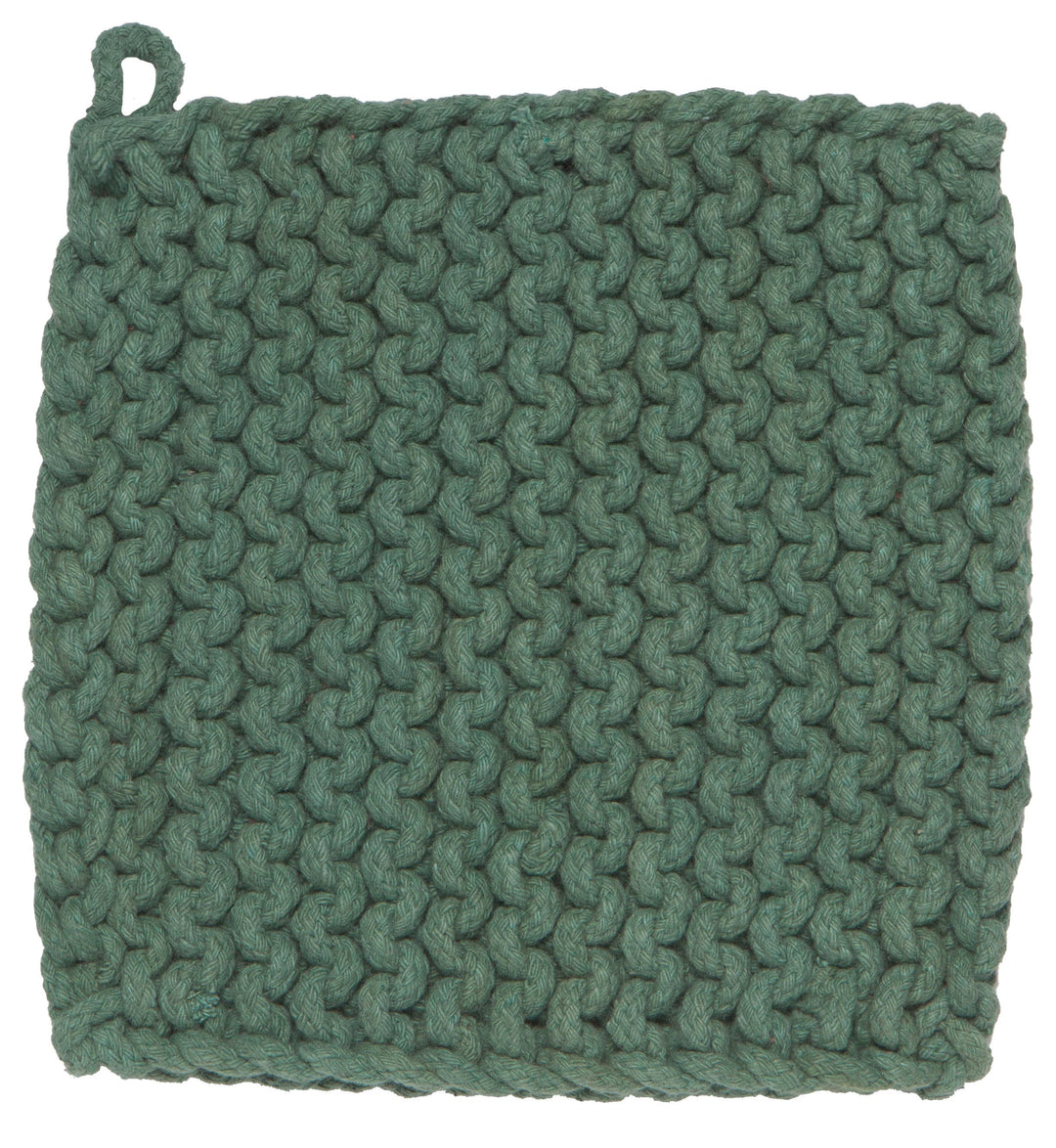 Jade Green Knit Potholder - Merry Piglets