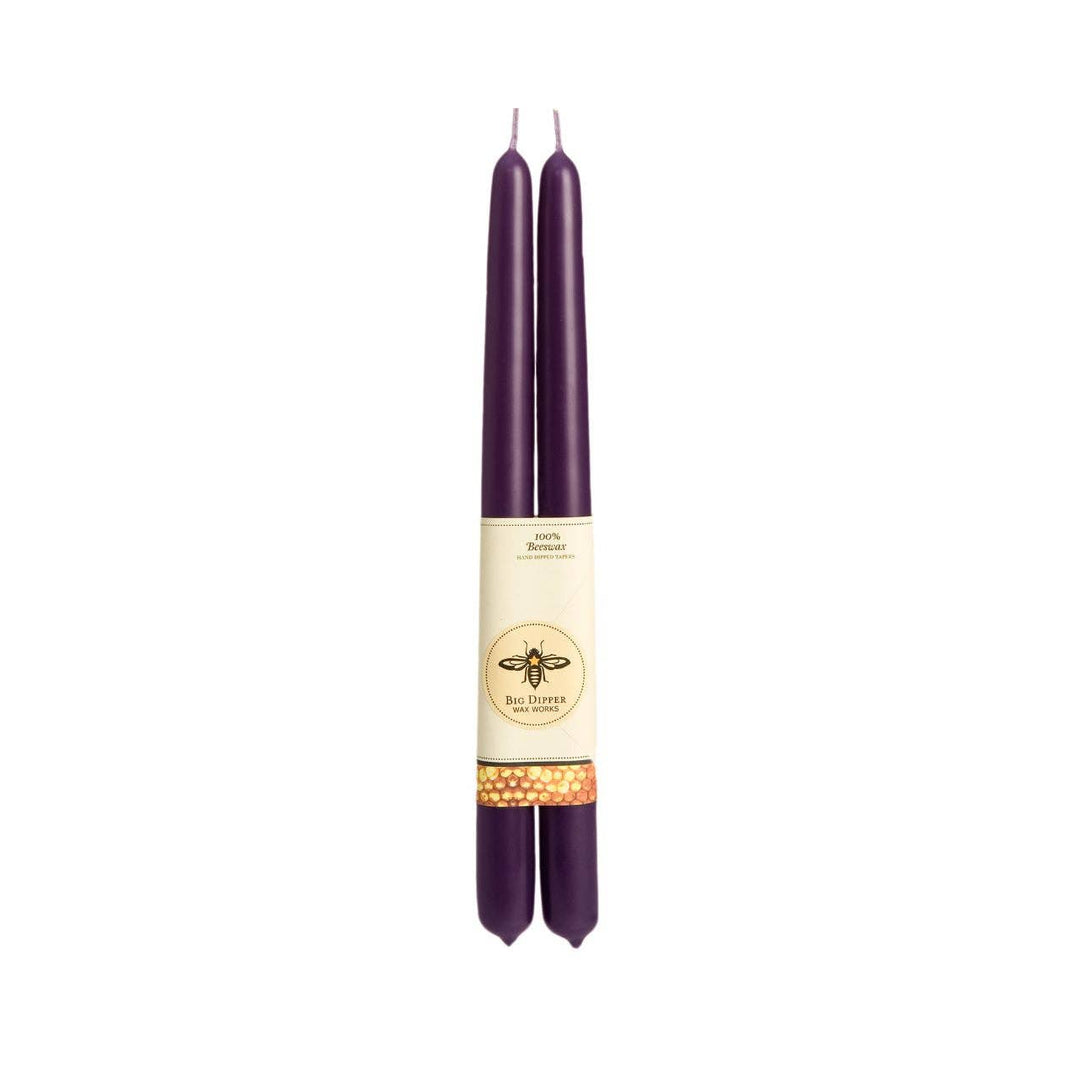 Eggplant Beeswax Taper Candles - Merry PigletsBig Dipper Wax Works