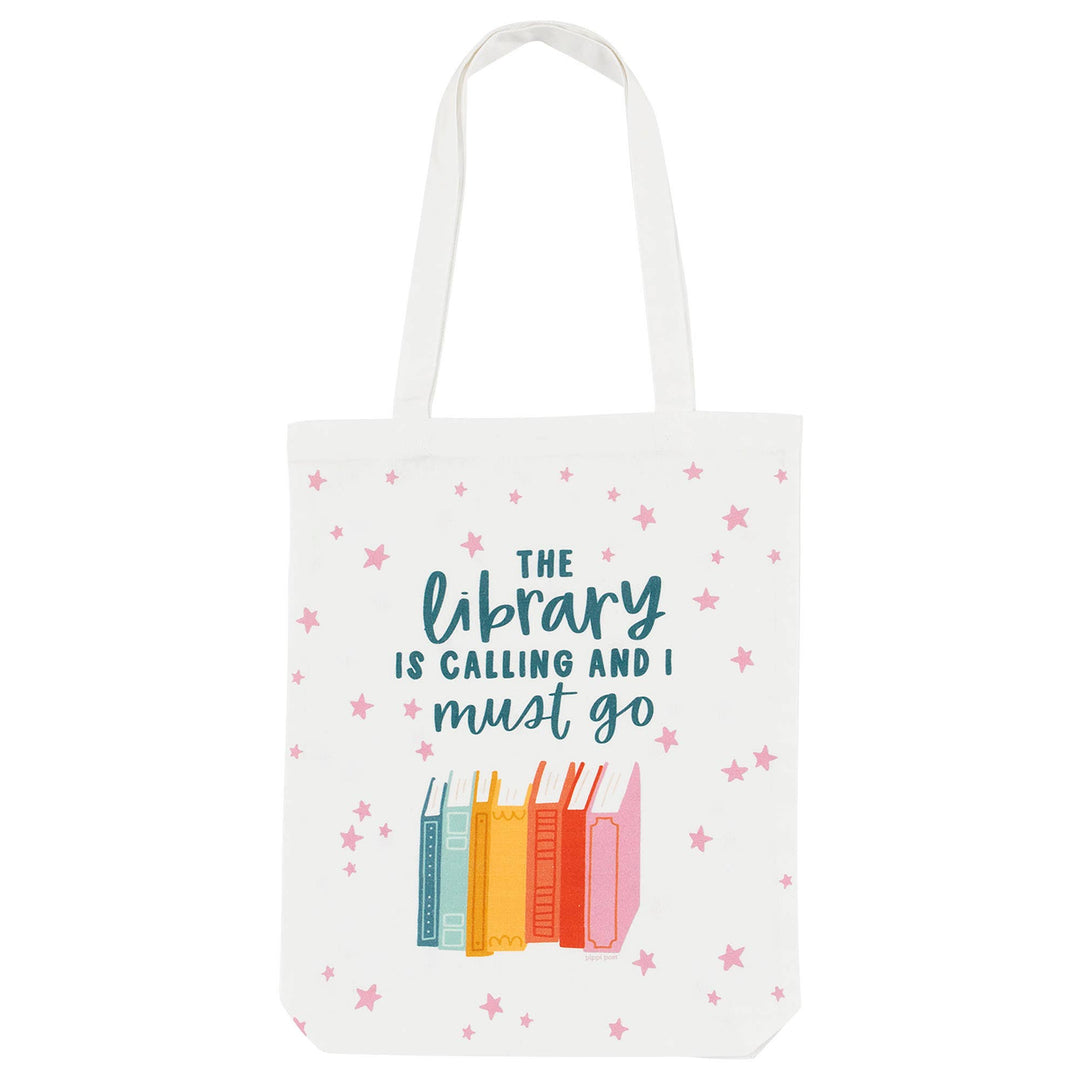 The Library is Calling Canvas Tote - Merry Piglets