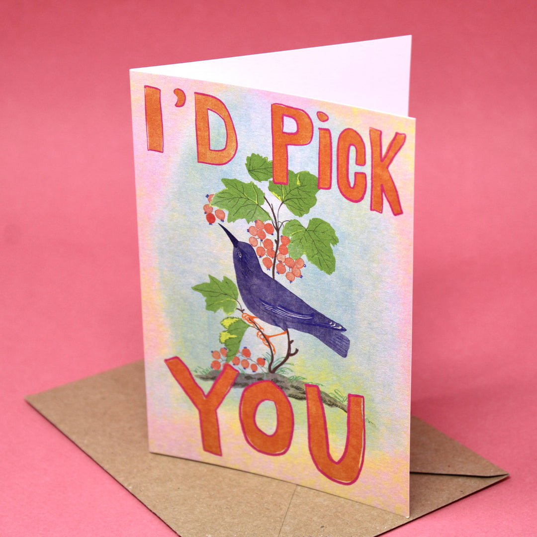 I'd Pick You Greeting Card - Merry Piglets