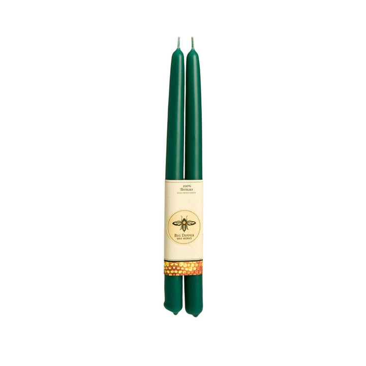 Forest Green Beeswax Taper Candles - Merry PigletsBig Dipper Wax Works
