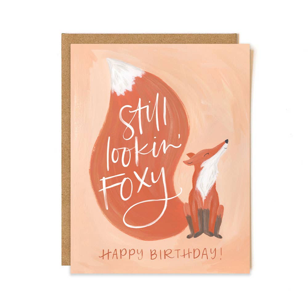 Foxy Birthday Greeting Card - Merry Piglets1canoe2 | One Canoe Two Paper Co.