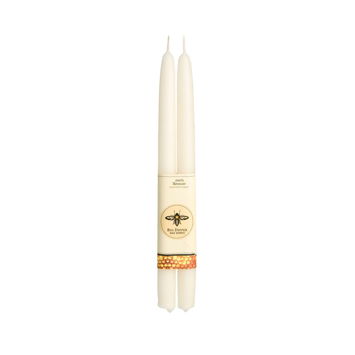 Ivory Beeswax Taper Candles - Merry PigletsBig Dipper Wax Works