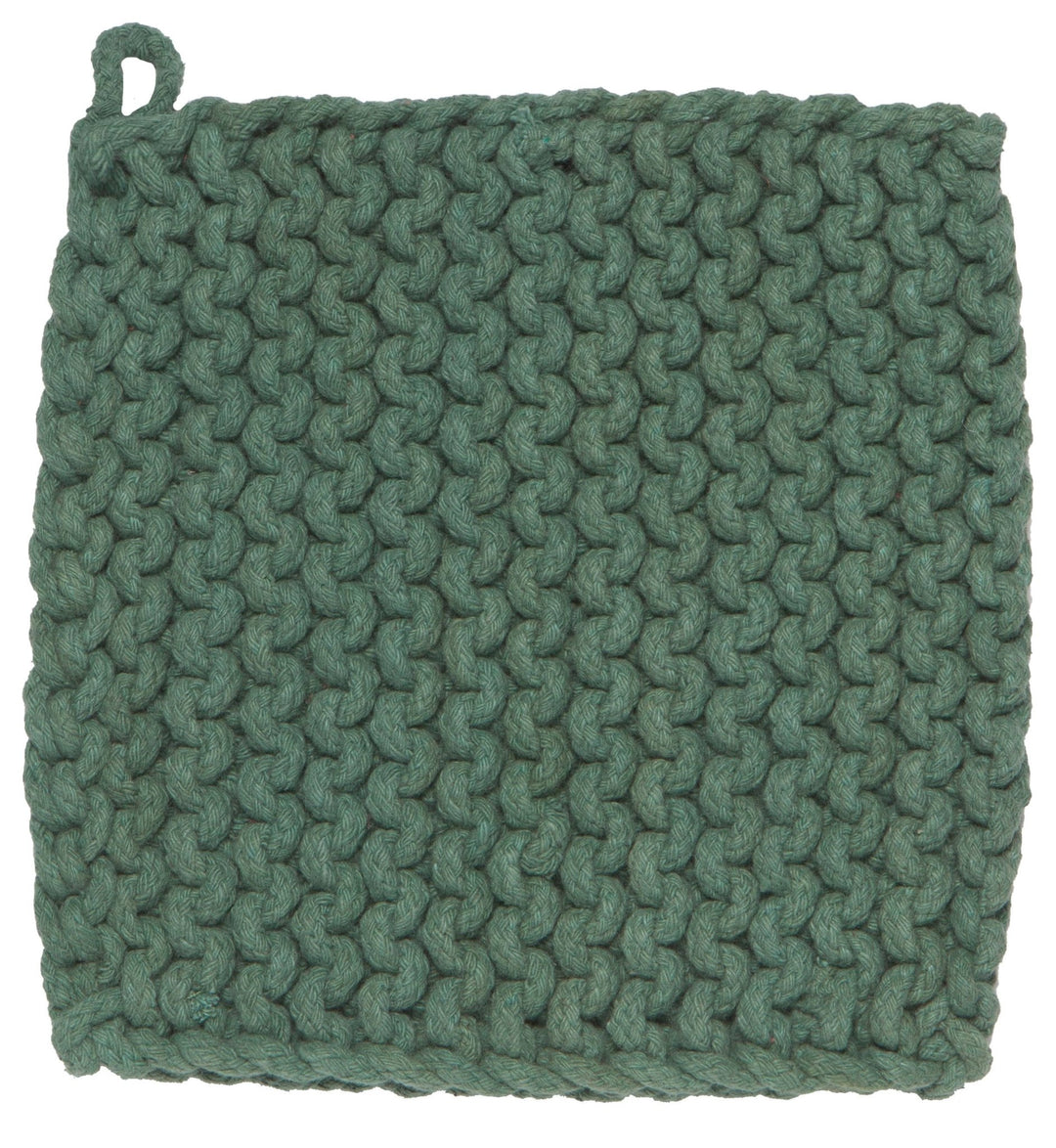 Jade Green Knit Potholder - Merry PigletsDanica Heirloom