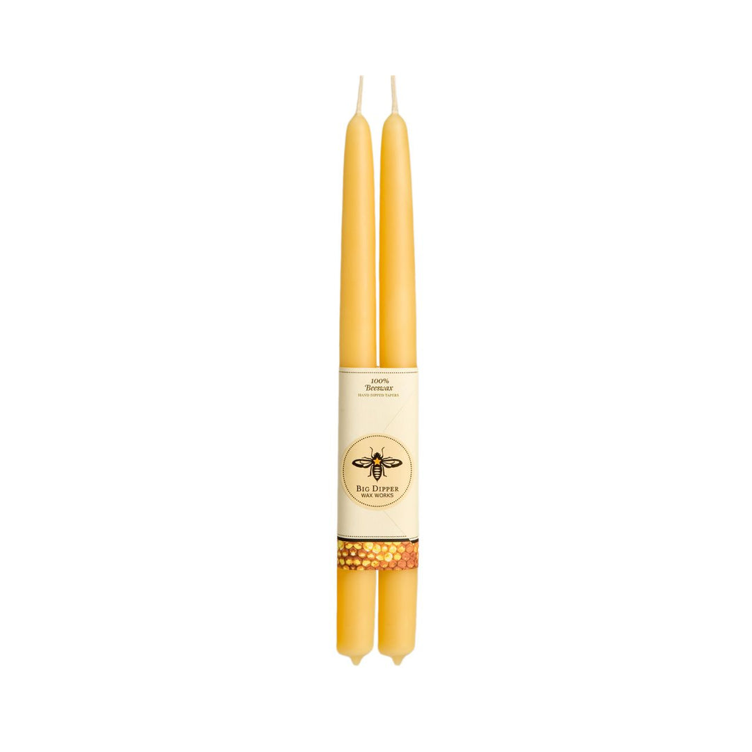 Natural Beeswax Taper Candles - Merry PigletsBig Dipper Wax Works