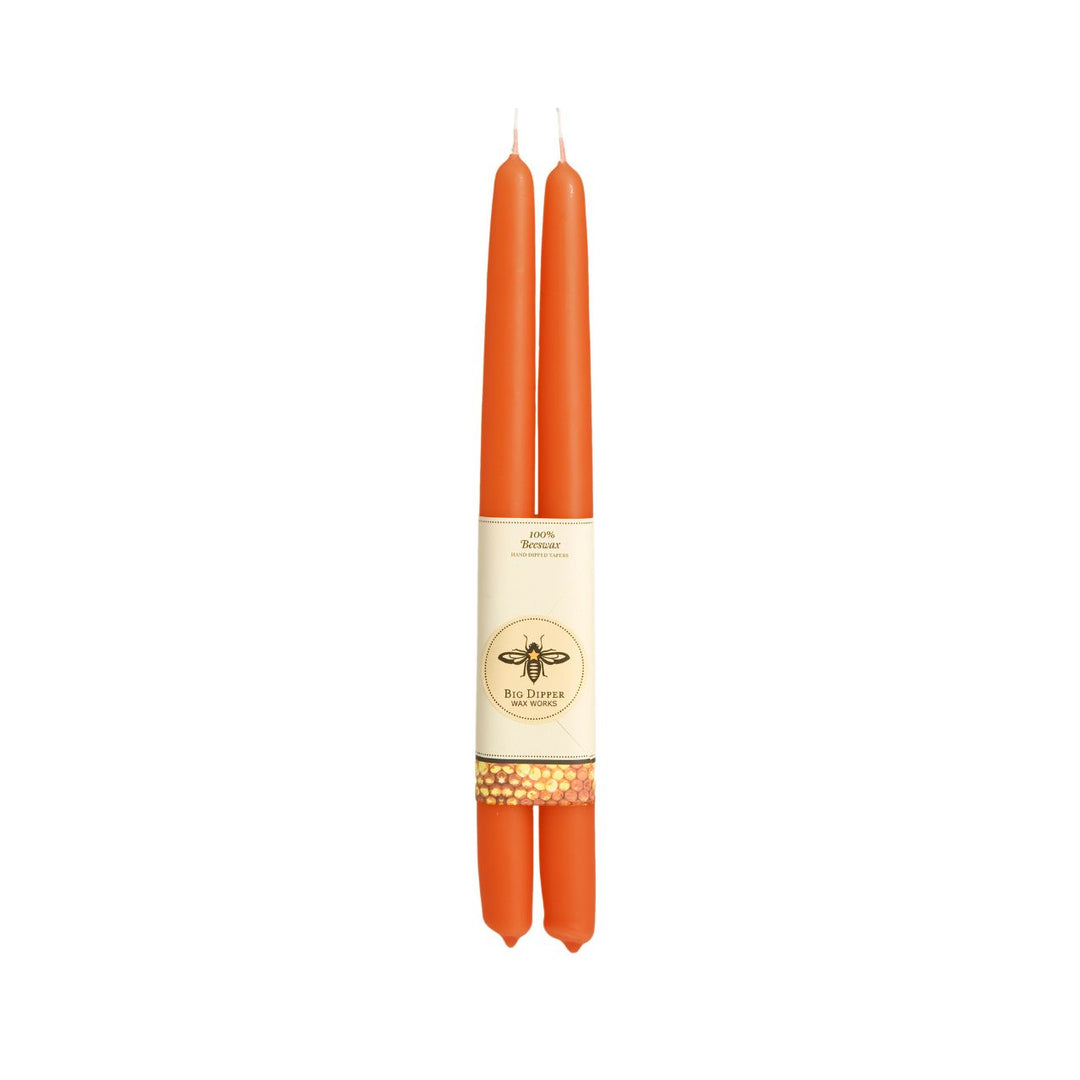 Pumpkin Beeswax Taper Candles - Merry PigletsBig Dipper Wax Works