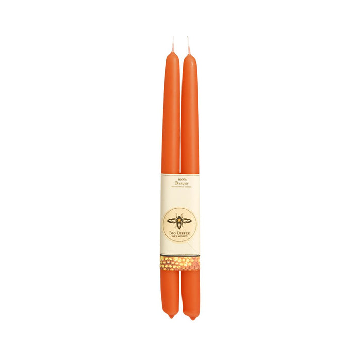 Pumpkin Beeswax Taper Candles - Merry PigletsBig Dipper Wax Works