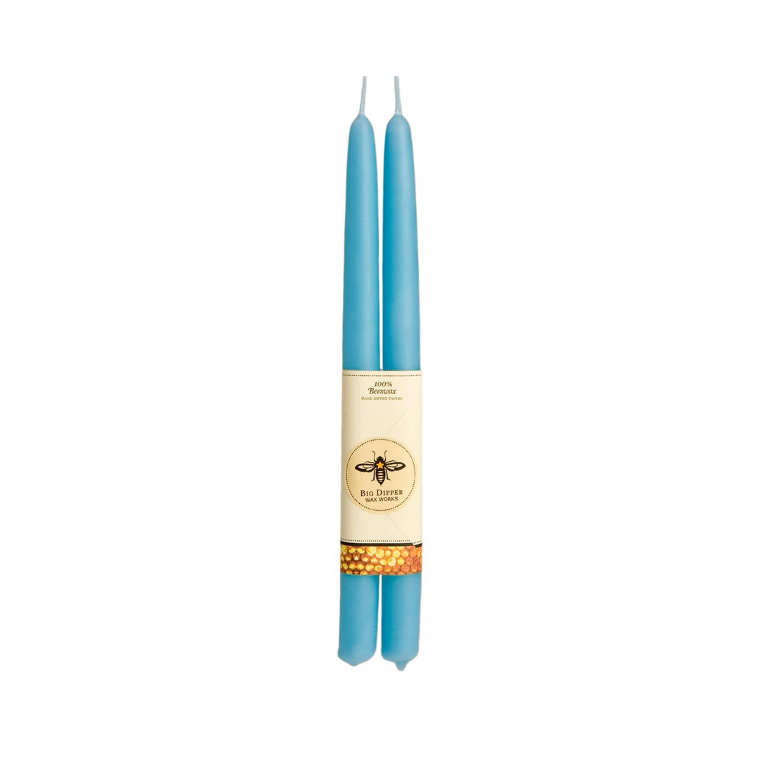 Sky Blue Beeswax Taper Candles - Merry PigletsBig Dipper Wax Works