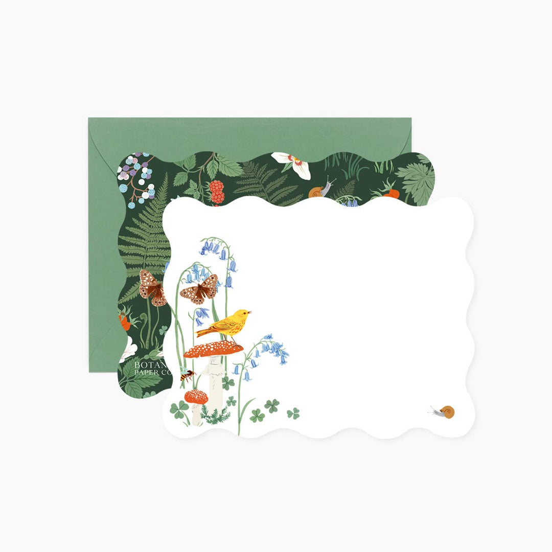 Woodland Notecards Set of 4 - Merry PigletsBotanica Paper Co.